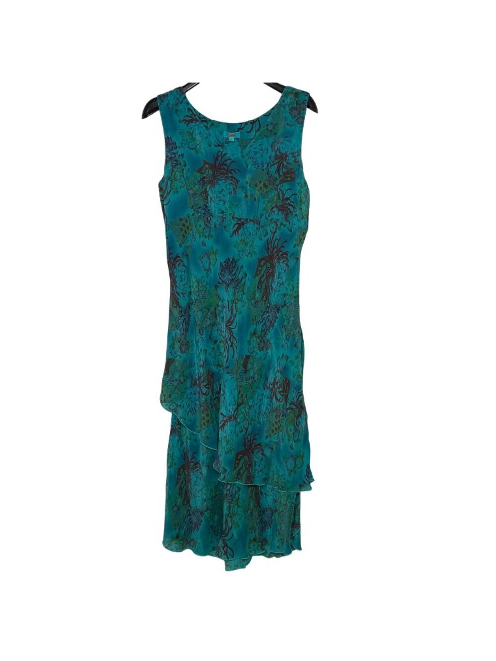Tianello Iris Dress Sz LG Floral Midi Maxi Long Y2K Inspired Rayon